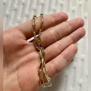 Adornia 14K Yellow Gold Plated Sterling Silver Paper Clip Necklace